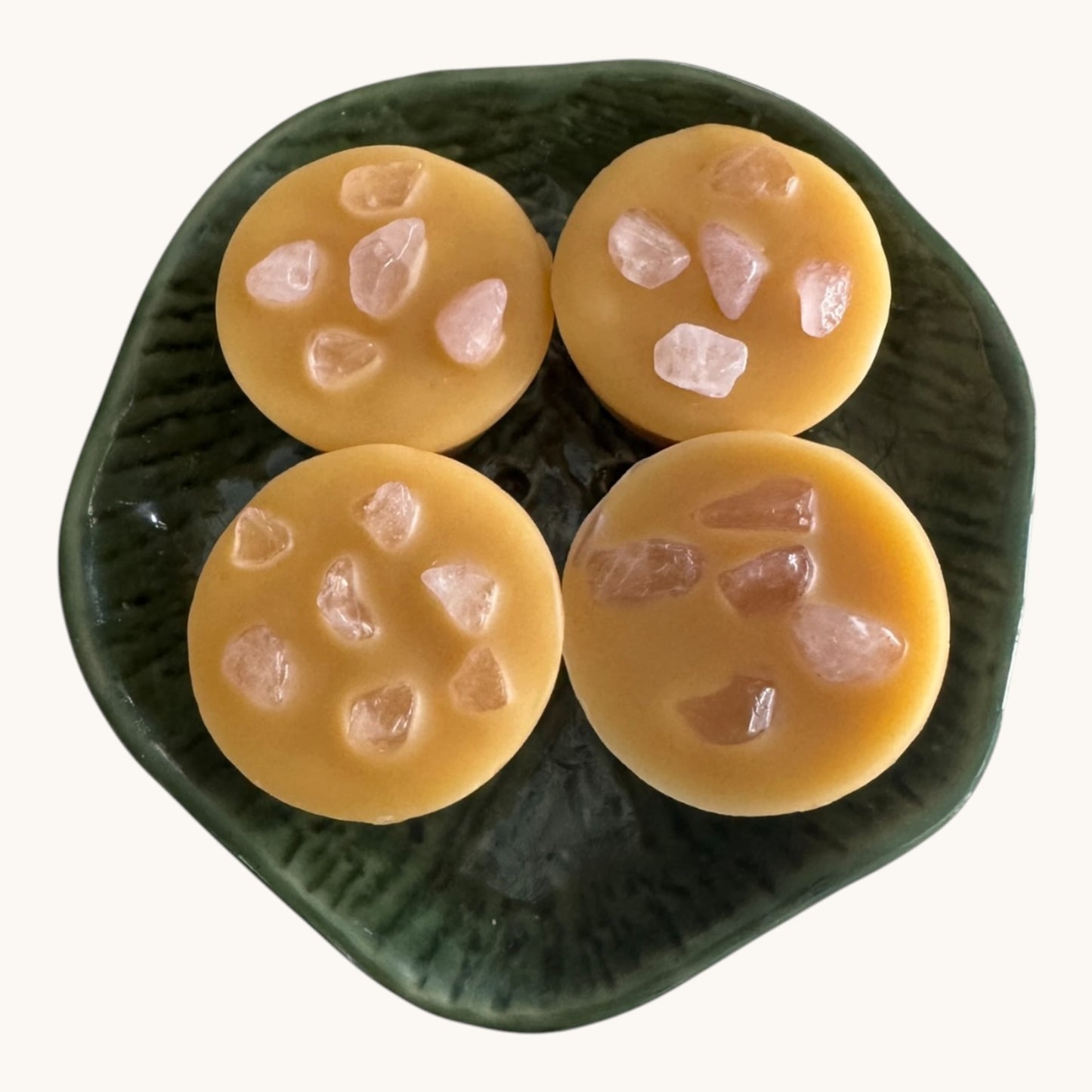 Cocco Rose Calm Wax Melts | Rose Quartz Crystal Beeswax Melts | Relaxing Aromatherapy Wax Melts | Natural Home Fragrance