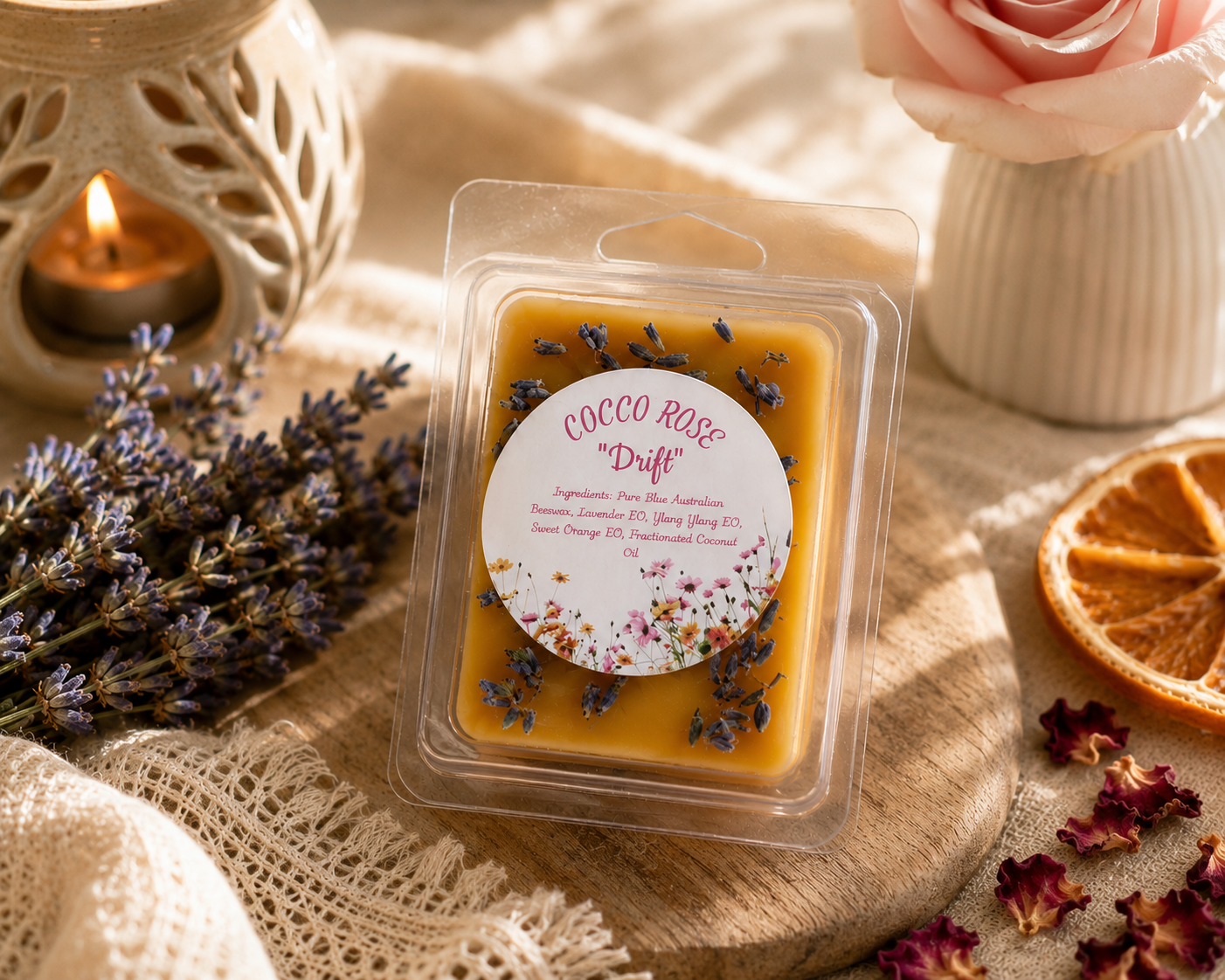 Essential Oil Beeswax Melts | Lavender Ylang Ylang Sweet Orange | Gifts | Handmade in Australia