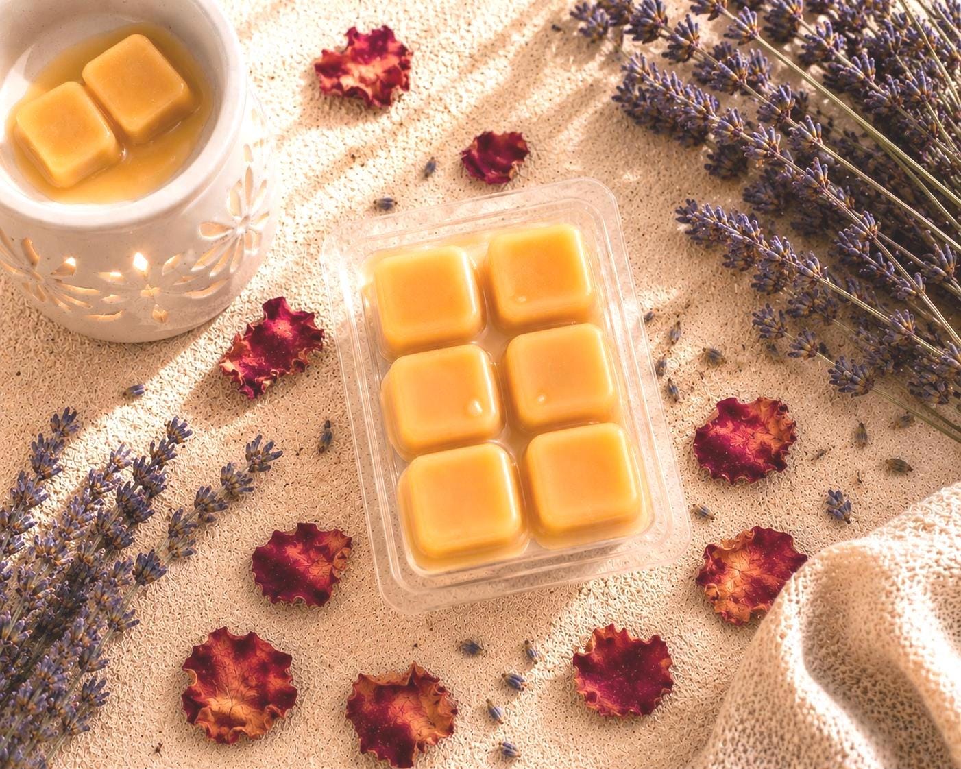 Lavender Rose Beeswax Melts | Essential Oils | Floral Calming Self Care Gift | Handmade in Australia