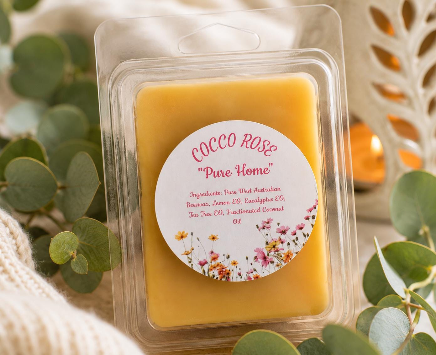 Eucalyptus Lemon Beeswax Melts | Essential Oils | Fresh Clean Home Fragrance | Housewarming Gift | Handmade in Australia