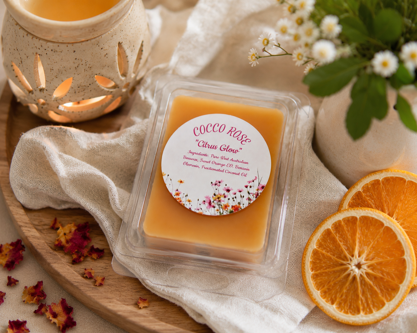 Essential Oil Beeswax Melts | Citrus Sweet Orange | Gifts | Handmade in Australia