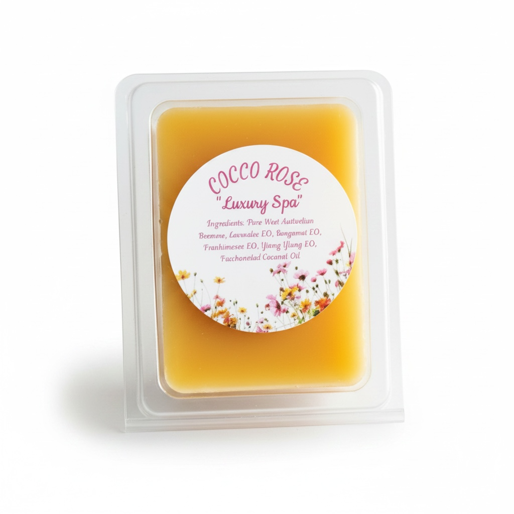 Cocco Rose Luxury Spa Wax Melts | Natural Beeswax Aromatherapy  | Relaxing Essential Oil Blend