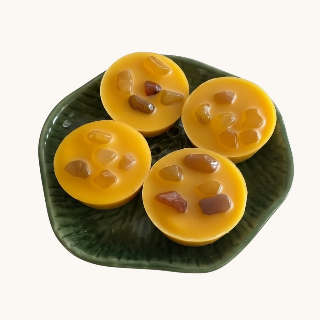 Cocco Rose Citrus Glow Wax Melts | Yellow Agate Crystals Natural Home Fragrance