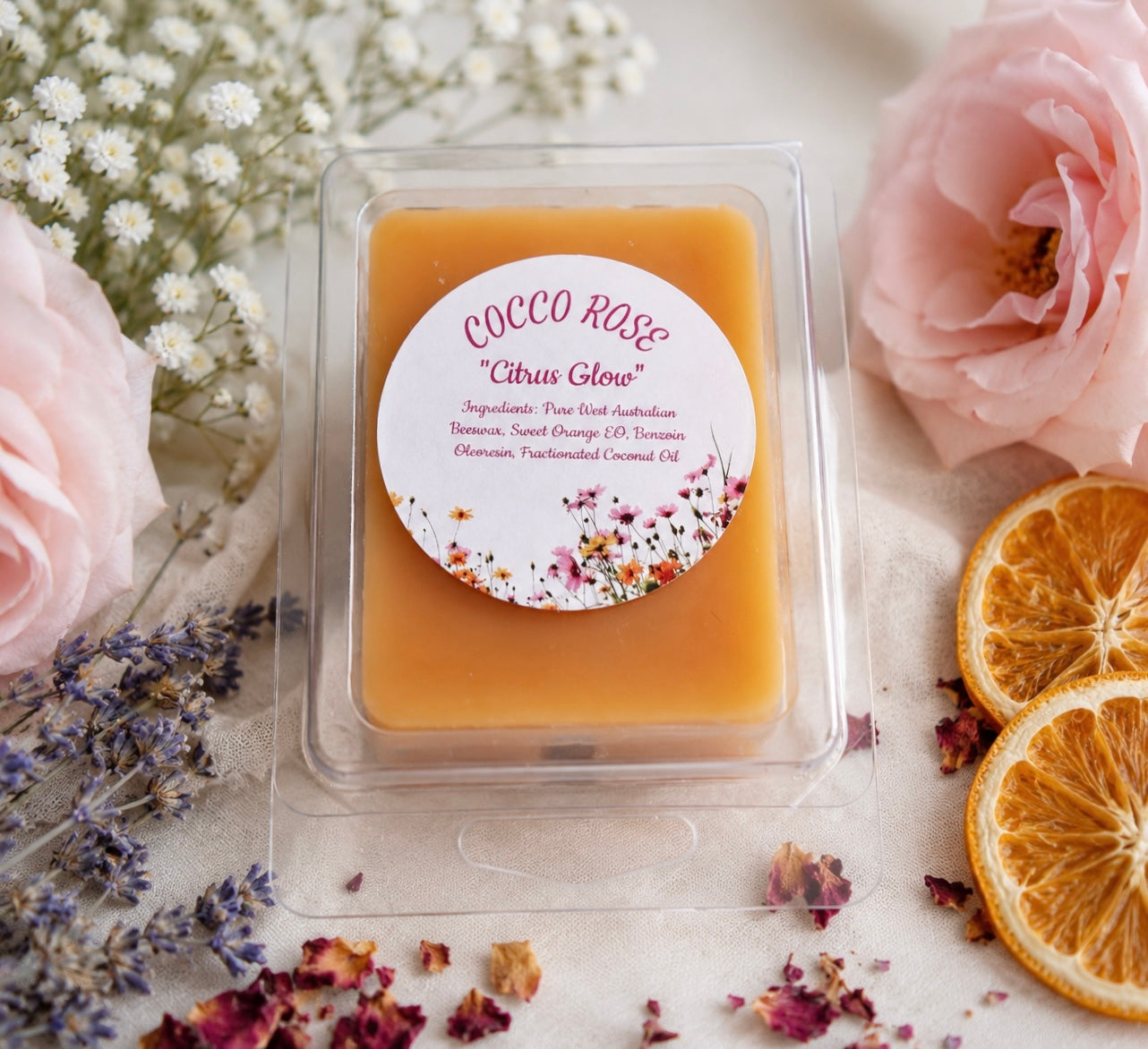 Essential Oil Beeswax Melts | Citrus Sweet Orange | Gifts | Handmade in Australia