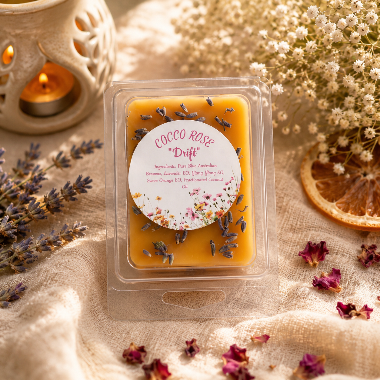 Essential Oil Beeswax Melts | Lavender Ylang Ylang Sweet Orange | Gifts | Handmade in Australia