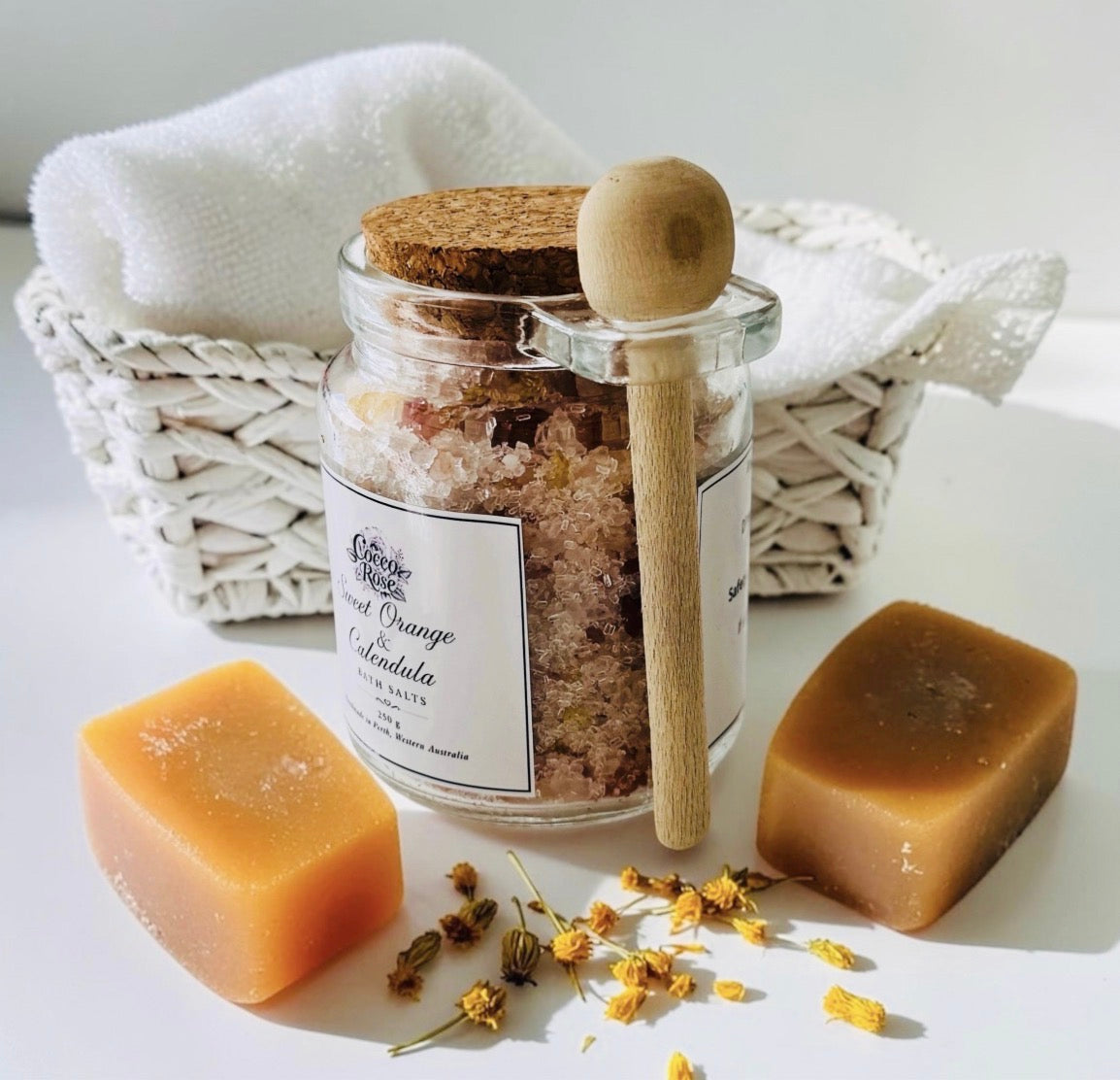 Sweet Orange & Calendula | Botanical Bath Salts 250g Jar