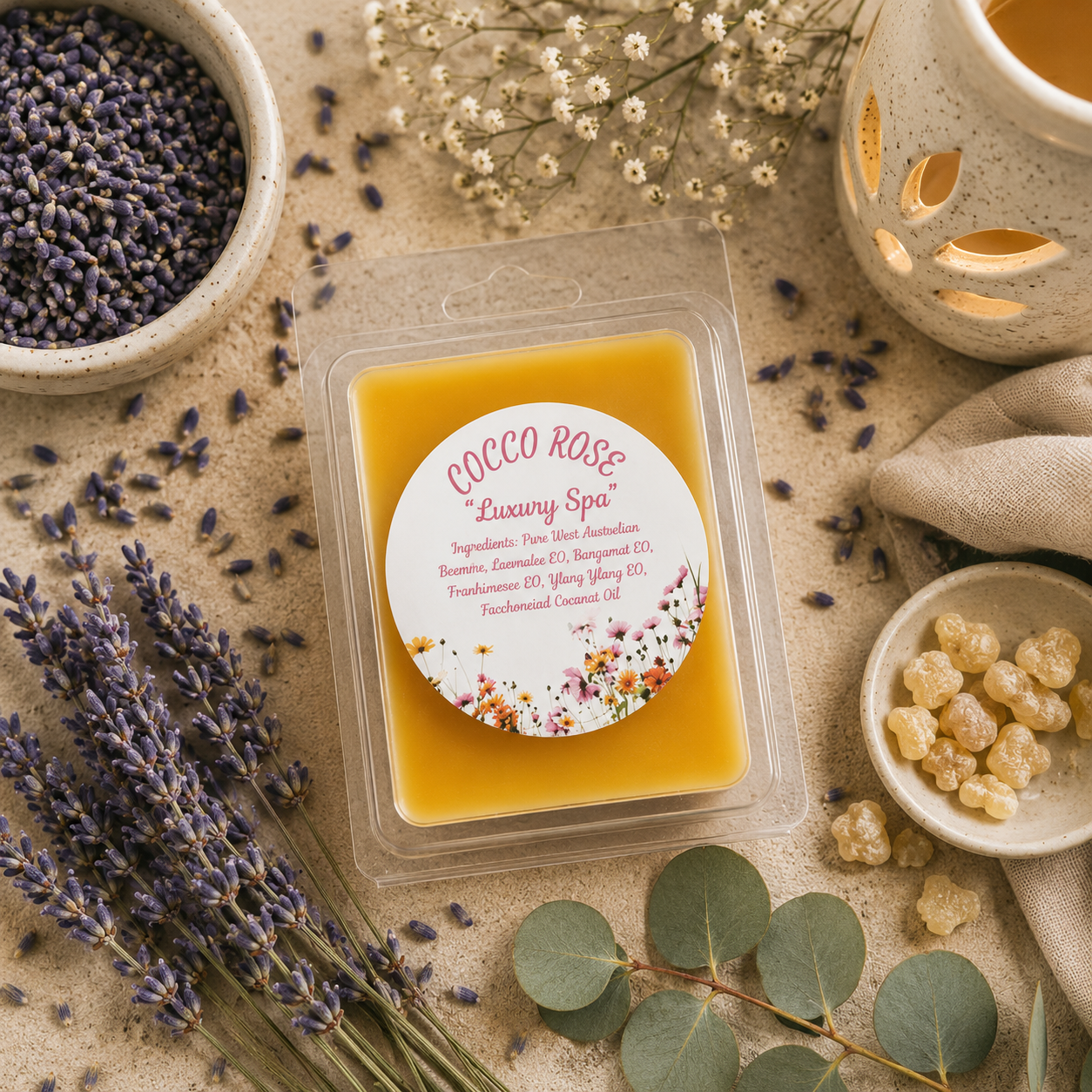 Essential Oil Beeswax Melts | Lavender Bergamot Frankincense | Gifts | Handmade in Australia