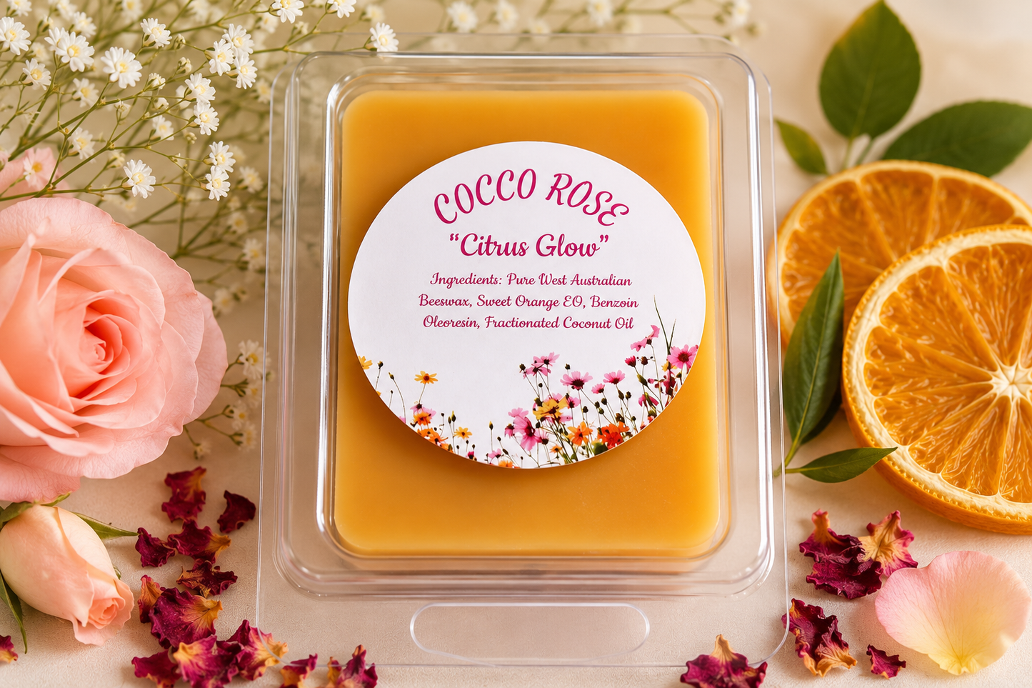 Essential Oil Beeswax Melts | Citrus Sweet Orange | Gifts | Handmade in Australia