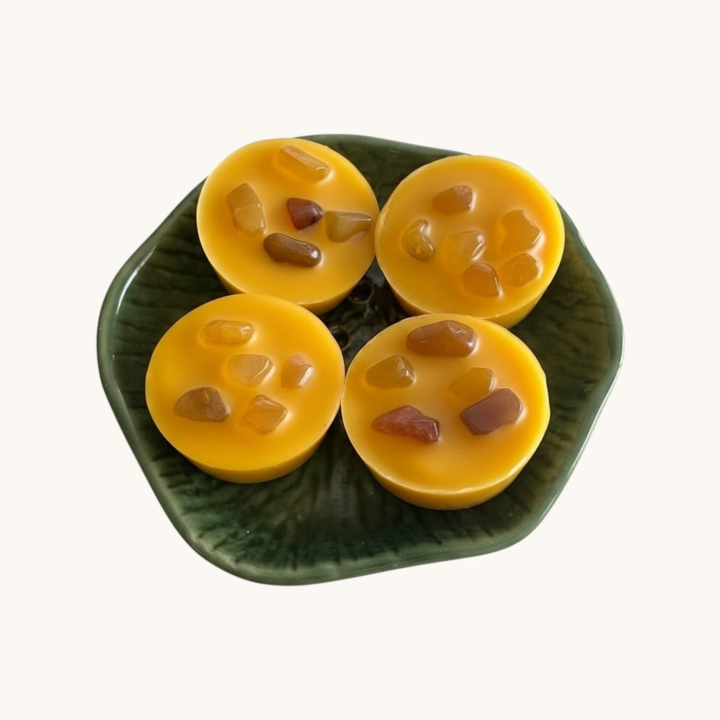 Cocco Rose Citrus Glow Wax Melts | Yellow Agate Crystals Natural Home Fragrance