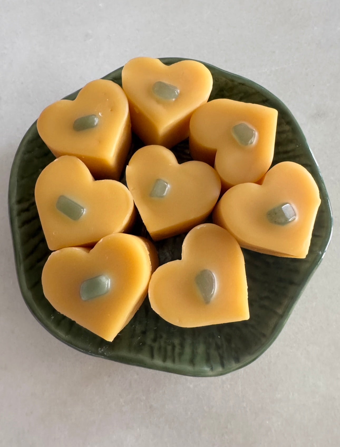 Essential Oil Beeswax Melts | Eucalyptus  Tea Tree Oil Lemon | Aventurine Crystals | Gifts | | Handmade in Australia