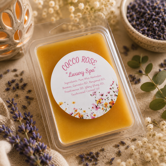 Clamshell on a decorative table with lavender - Cocco Rose Luxury Spa