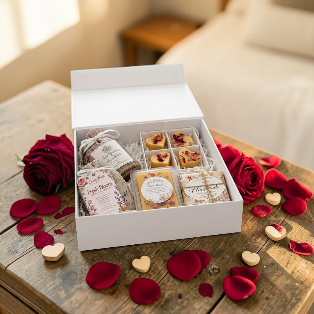 Self Care Gift Box, Bath Salts, Beeswax Melts, Botanical Sachet & Handmade Soap, Spa Gift for Her