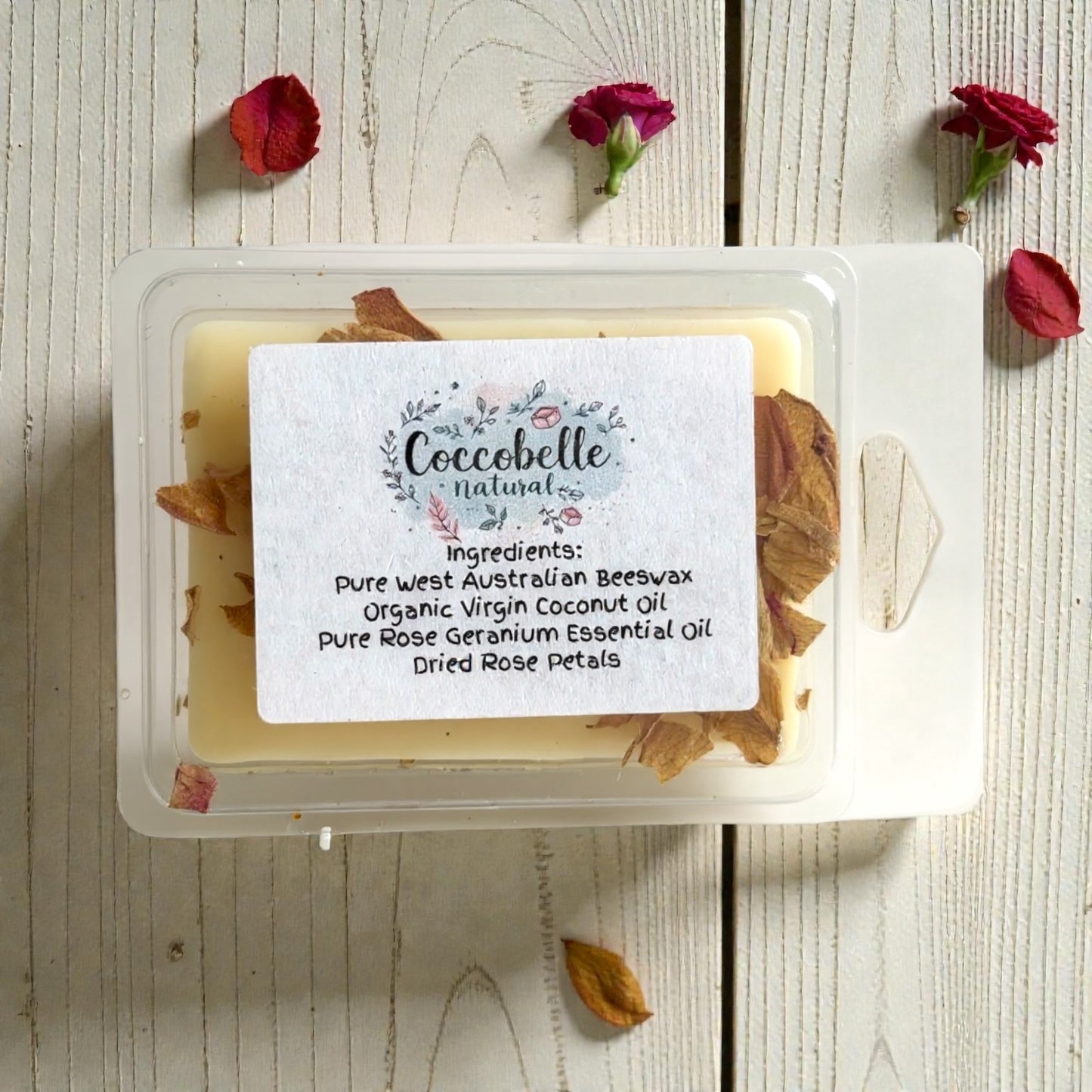 Rose Geranium Beeswax Melts | Floral Aromatherapy Essential Oil Wax Melts | Handmade in Australia