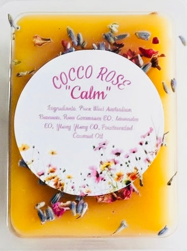 Cocco Rose Calm Wax Melts | Rose Geranium, Lavender Essential Oils, Natural Beeswax