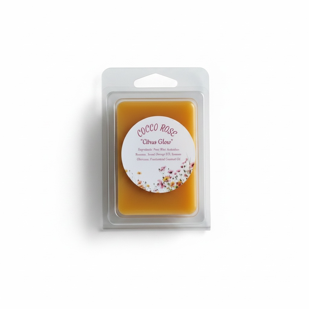 Cocco Rose Citrus Glow Wax Melts | Natural Beeswax Aromatherapy, Sweet Orange Essential Oil