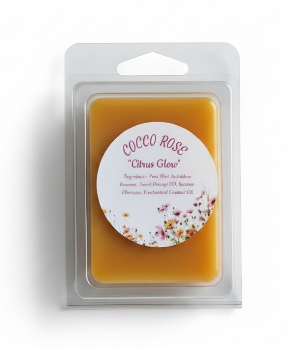Cocco Rose Citrus Glow Wax Melts | Natural Beeswax Aromatherapy, Sweet Orange Essential Oil