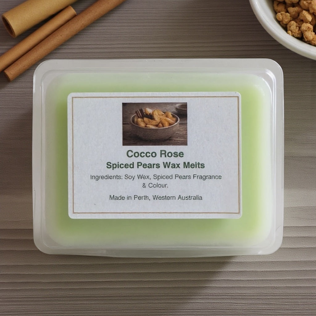 Handmade Spiced Pear Wax Melts | Gourmet Soy | Cocco Rose