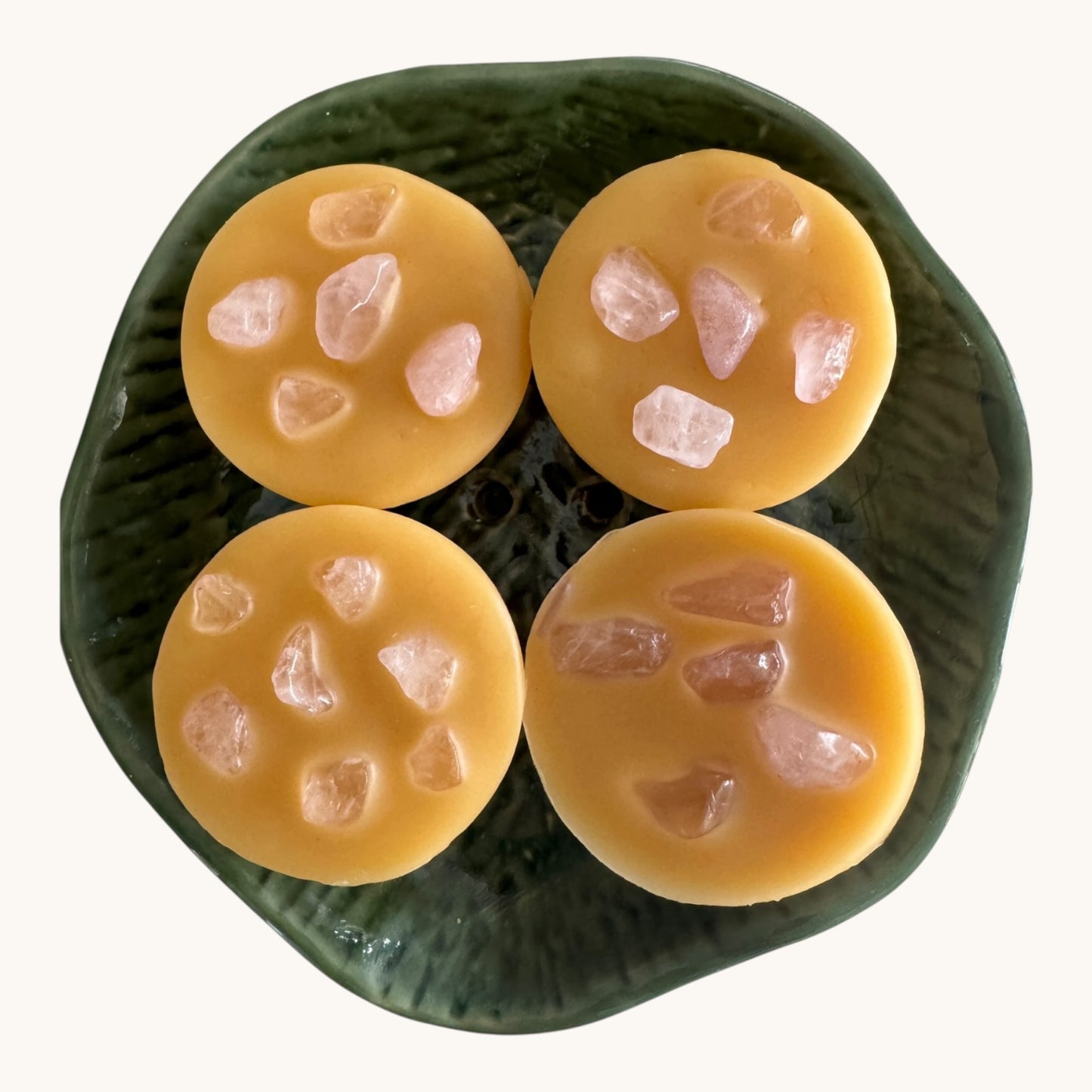 Cocco Rose Calm Wax Melts | Rose Quartz Crystal Beeswax Melts | Relaxing Aromatherapy Wax Melts | Natural Home Fragrance