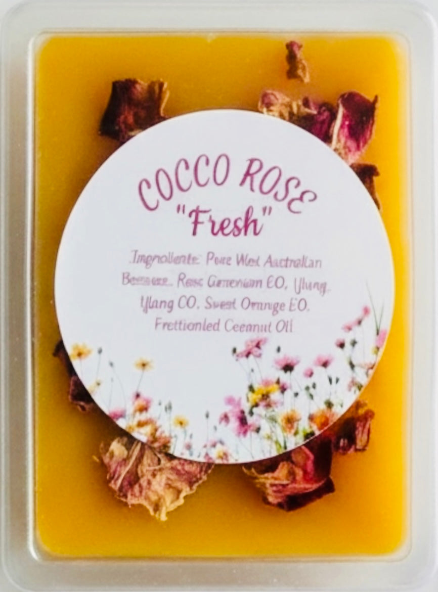 Cocco Rose Fresh Bloom Wax Melts | Natural Beeswax, Rose Geranium, Sweet Orange Essential Oils