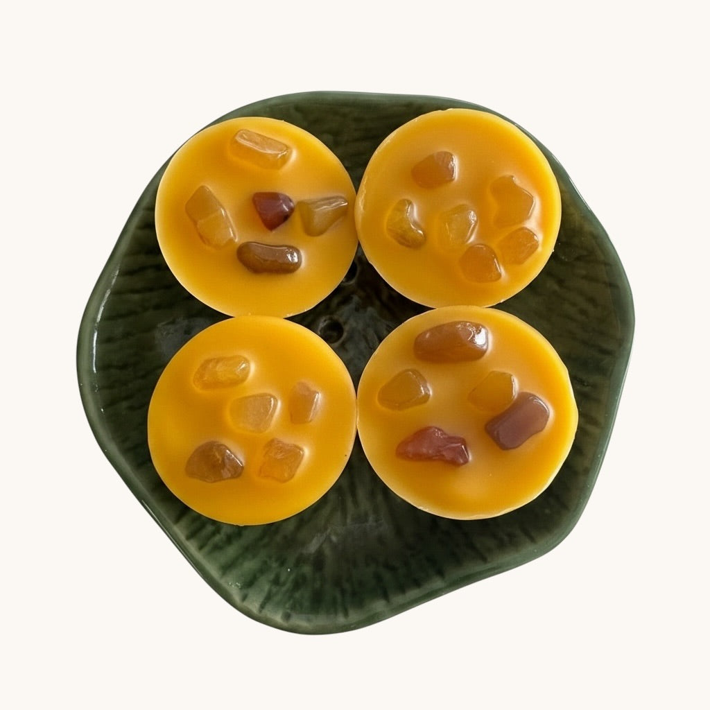 Cocco Rose Citrus Glow Wax Melts | Yellow Agate Crystals Natural Home Fragrance