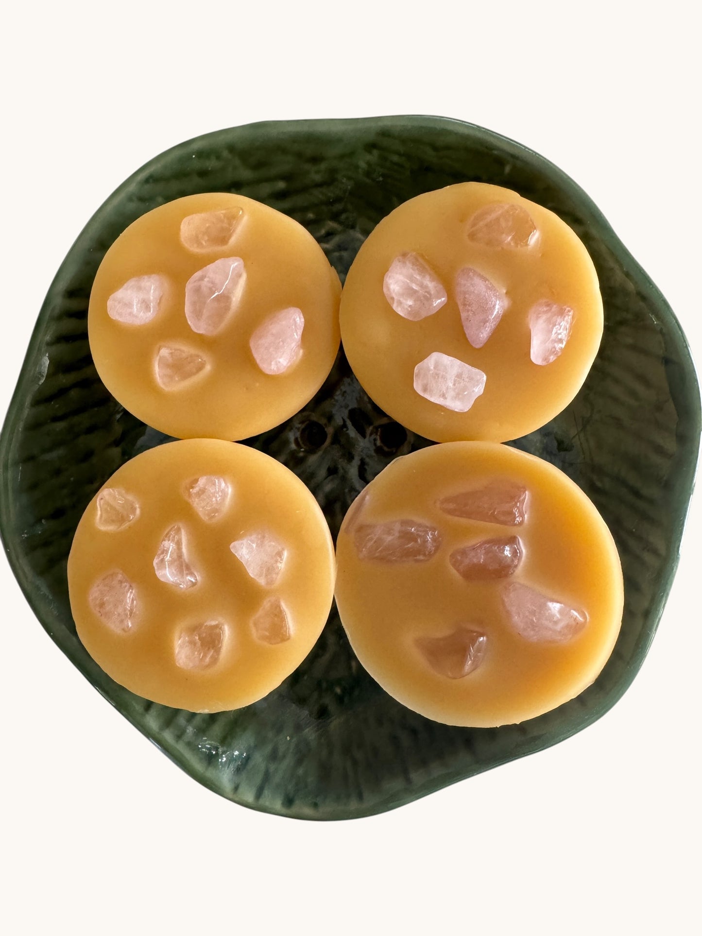 Cocco Rose Calm Wax Melts | Rose Quartz Crystal Beeswax Melts | Relaxing Aromatherapy Wax Melts | Natural Home Fragrance