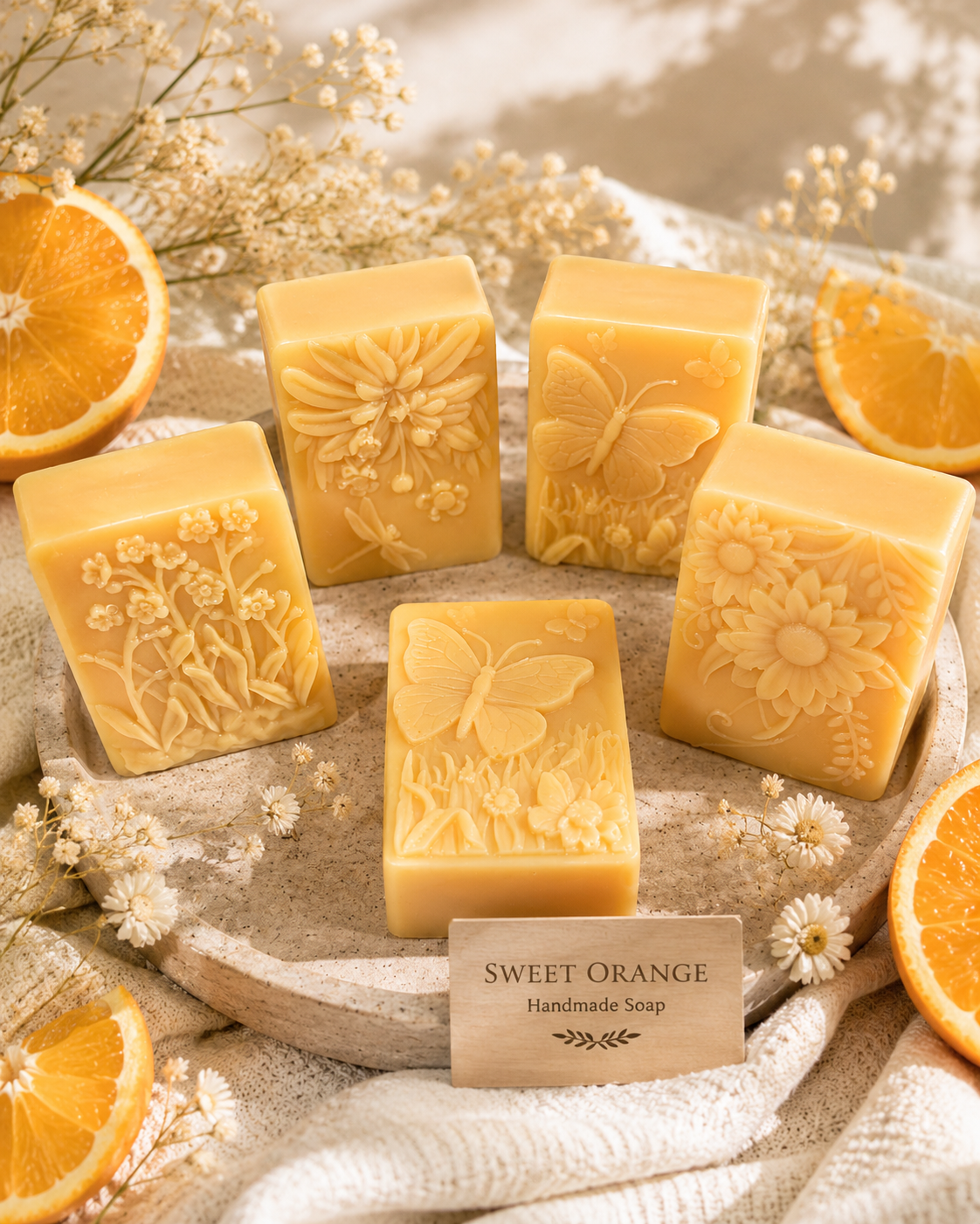 Sweet Orange | Triple Butter - Cocoa, Shea & Mango Oat Milk Soap Bar | Handmade