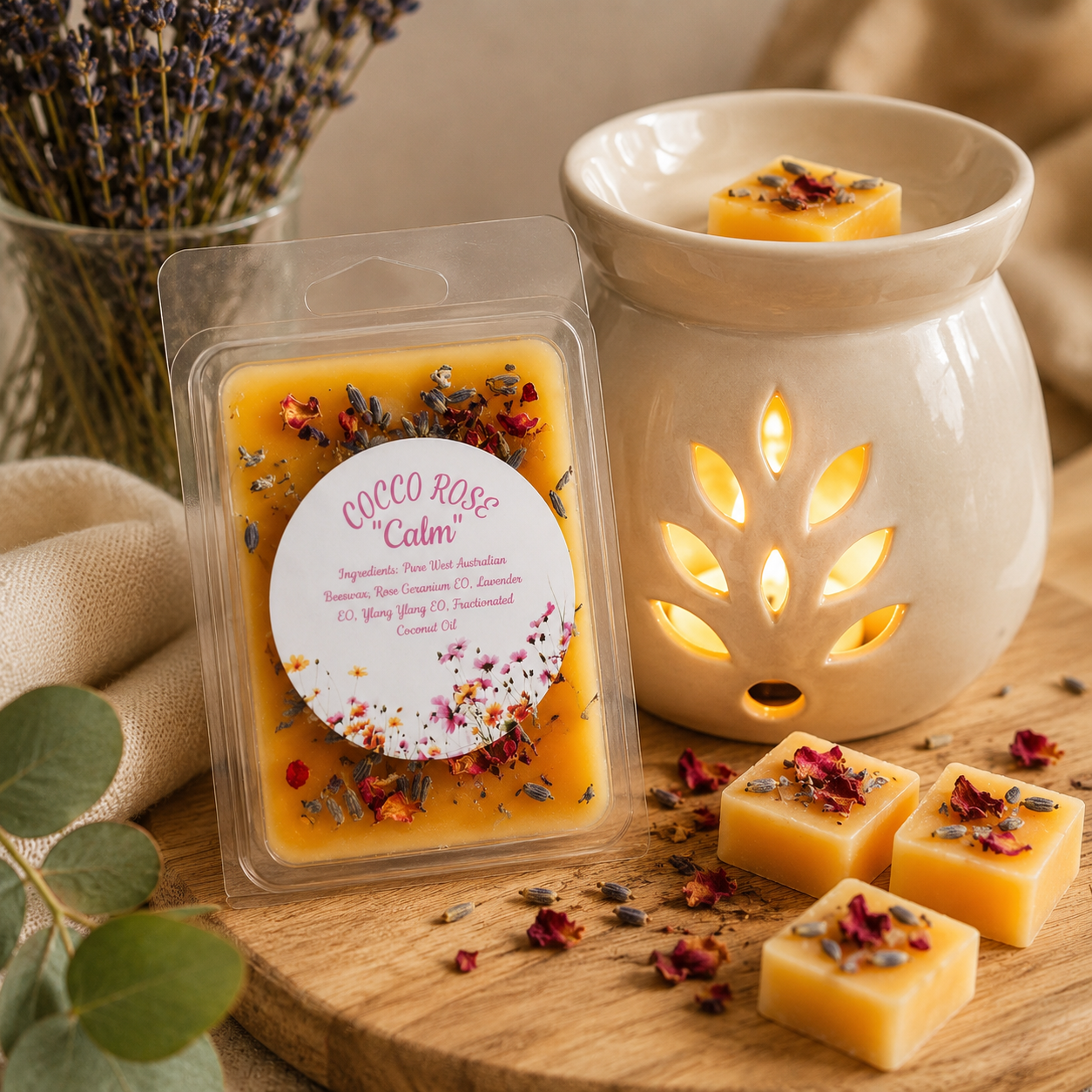 Essential Oil Beeswax Melts | Rose Geranium Lavender | Gifts | Handmade in Australia