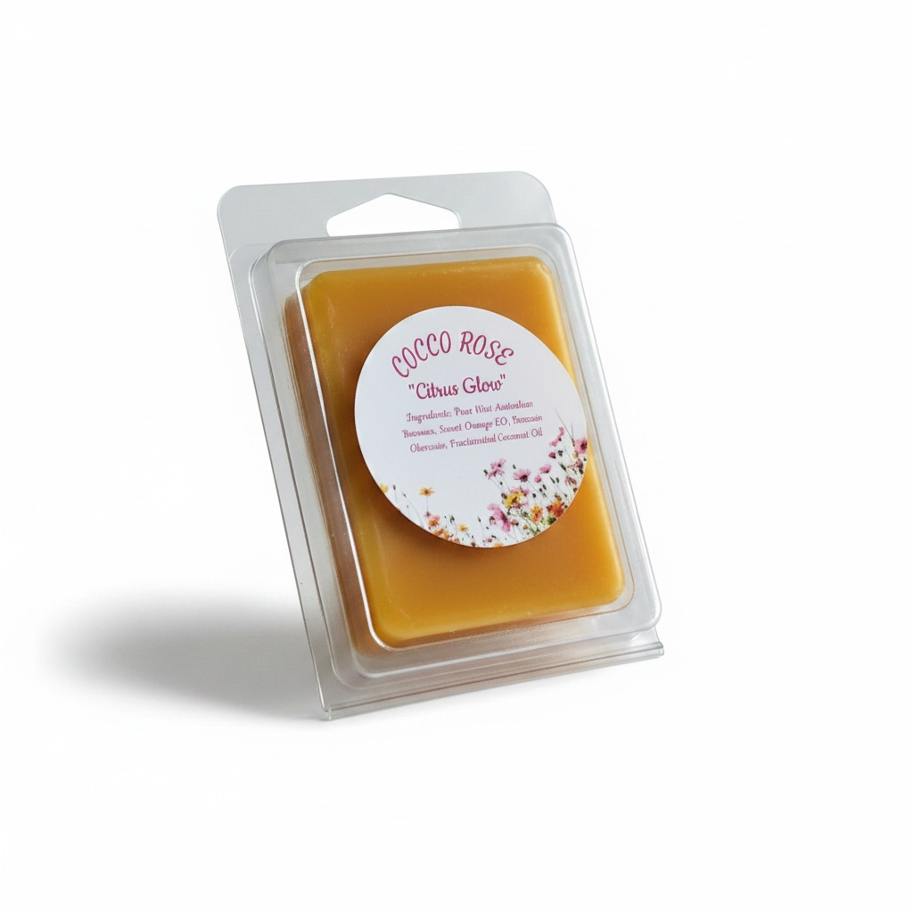 Cocco Rose Citrus Glow Wax Melts | Natural Beeswax Aromatherapy, Sweet Orange Essential Oil