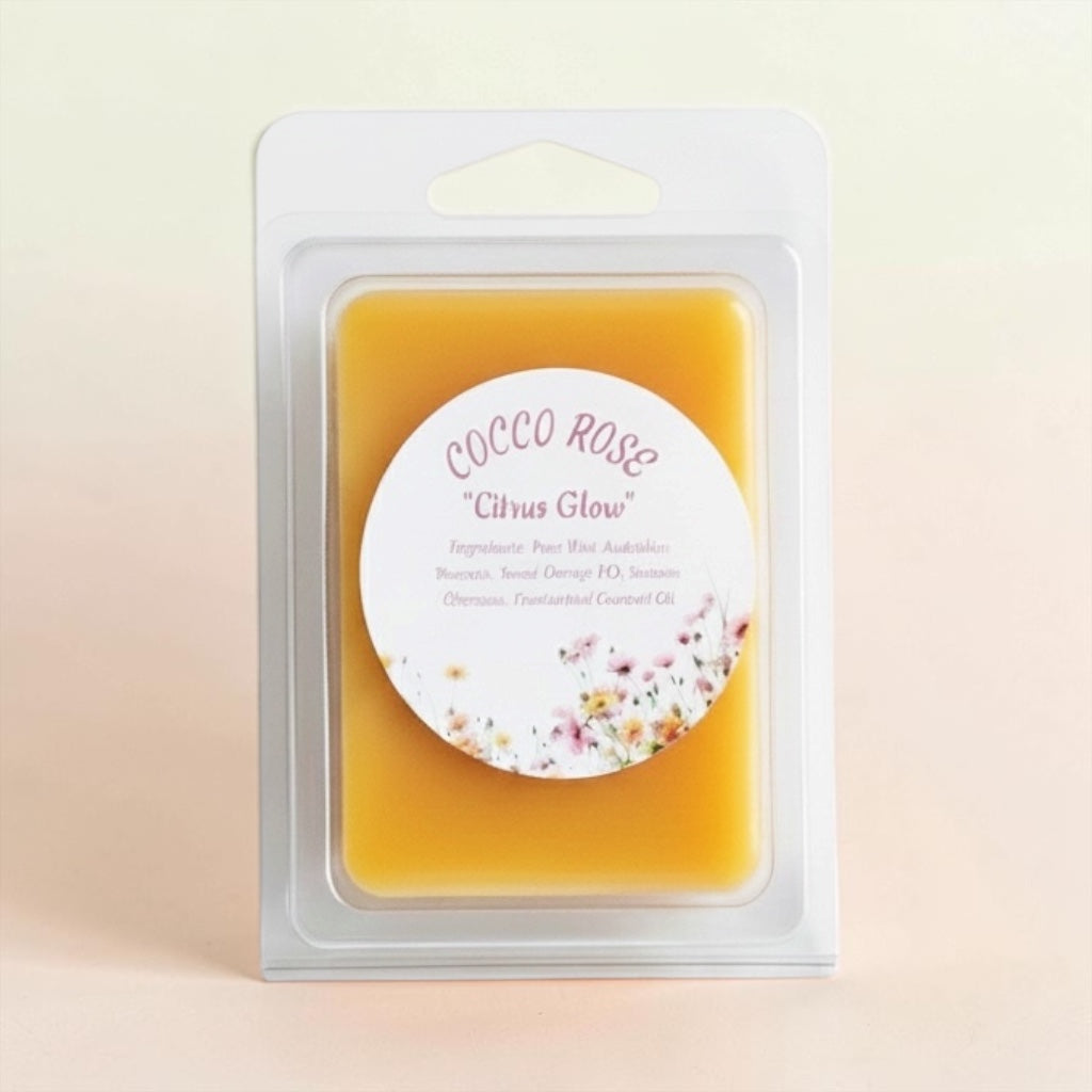 Cocco Rose Citrus Glow Wax Melts | Natural Beeswax Aromatherapy, Sweet Orange Essential Oil