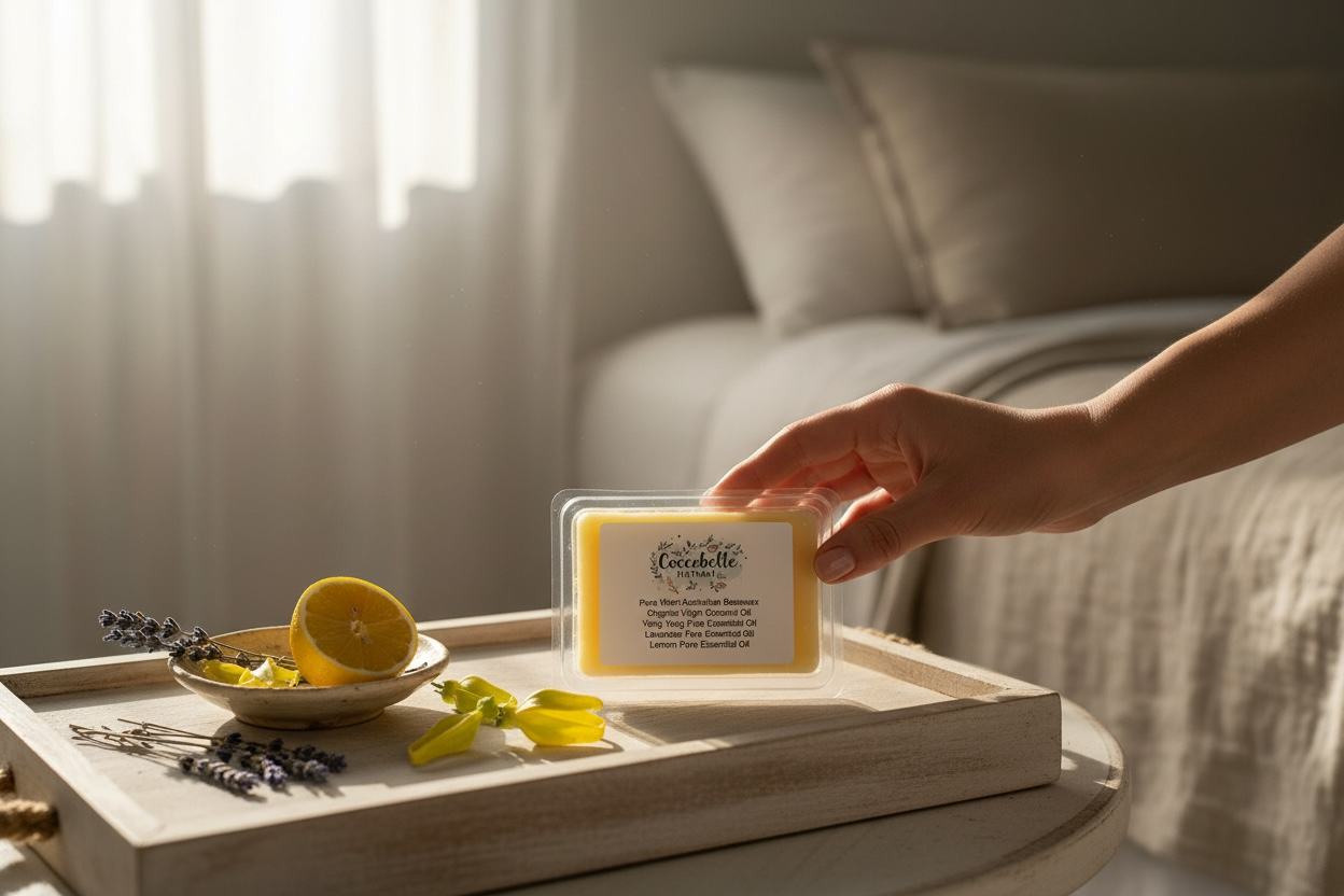 Ylang Ylang Lavender Lemon Beeswax Melts Natural Armoatherapy Essential Oil Wax Melts Handmade in Australia