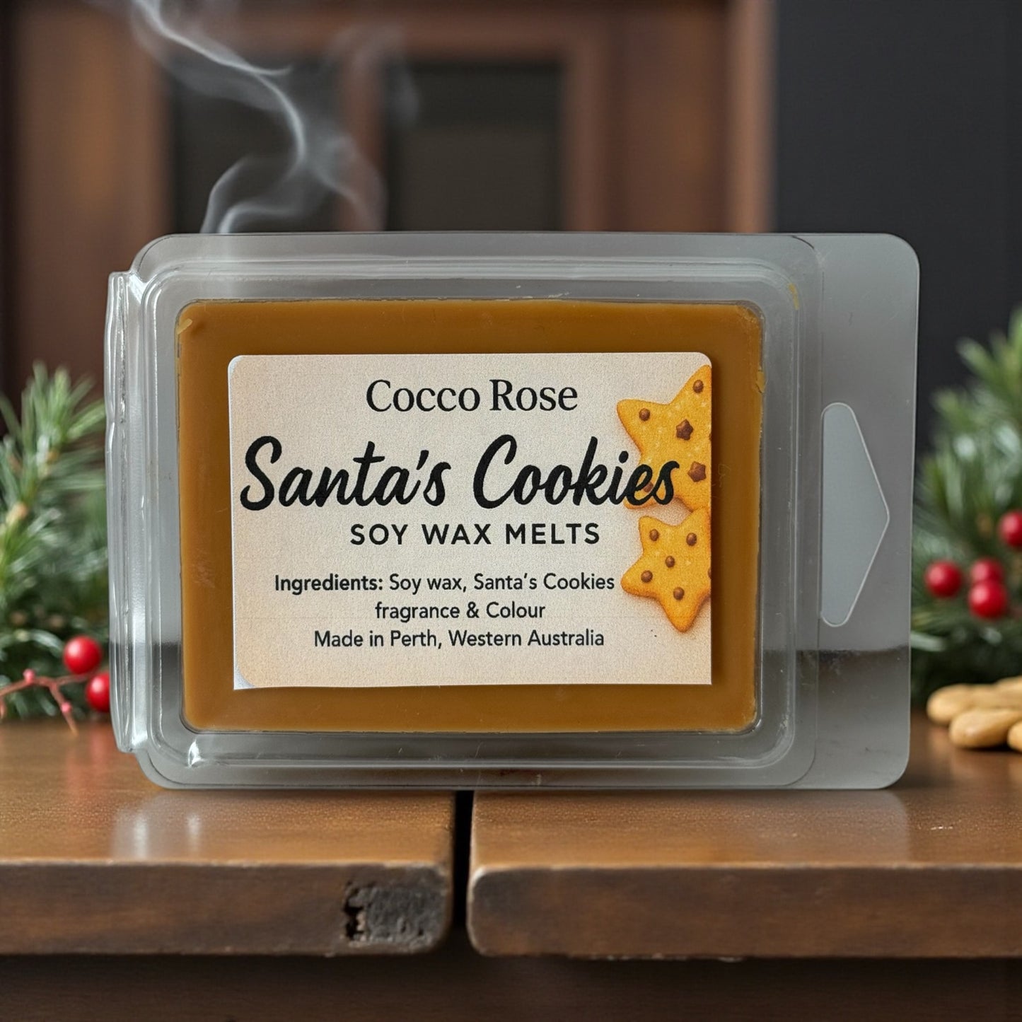 Cocco Rose Christmas Soy Wax Melts – Handmade in Perth, Western Australia | Various Festive Fragrances