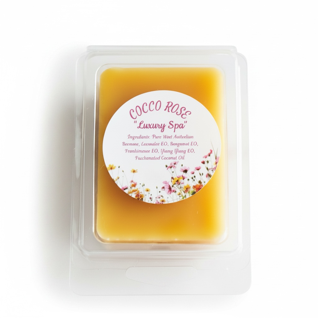 Cocco Rose Luxury Spa Wax Melts | Natural Beeswax Aromatherapy  | Relaxing Essential Oil Blend