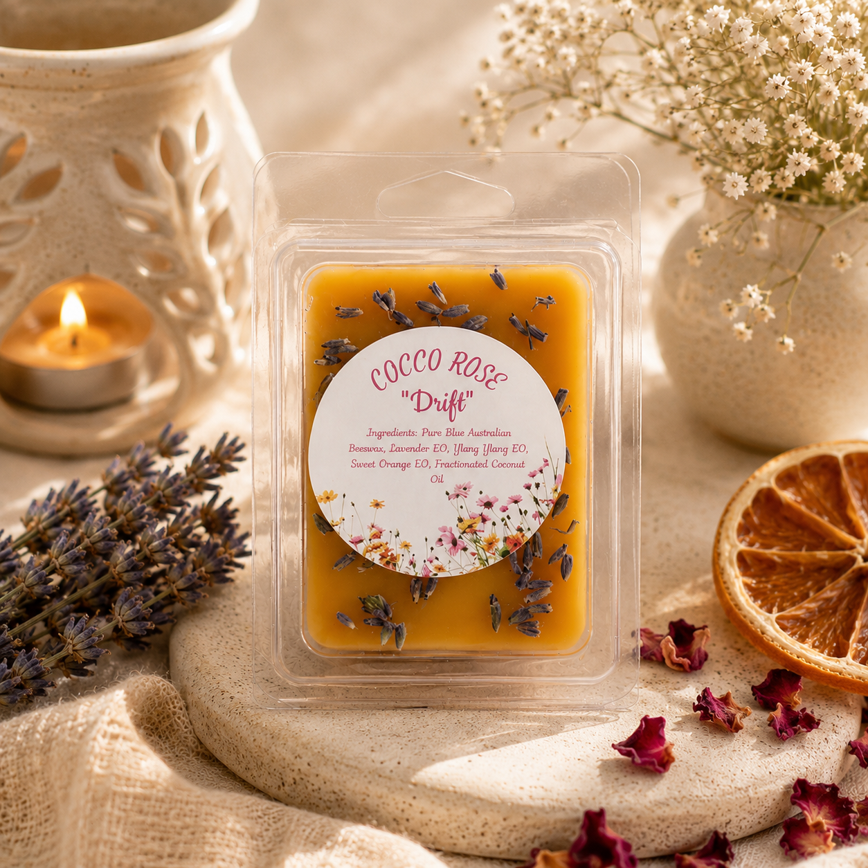 Essential Oil Beeswax Melts | Lavender Ylang Ylang Sweet Orange | Gifts | Handmade in Australia