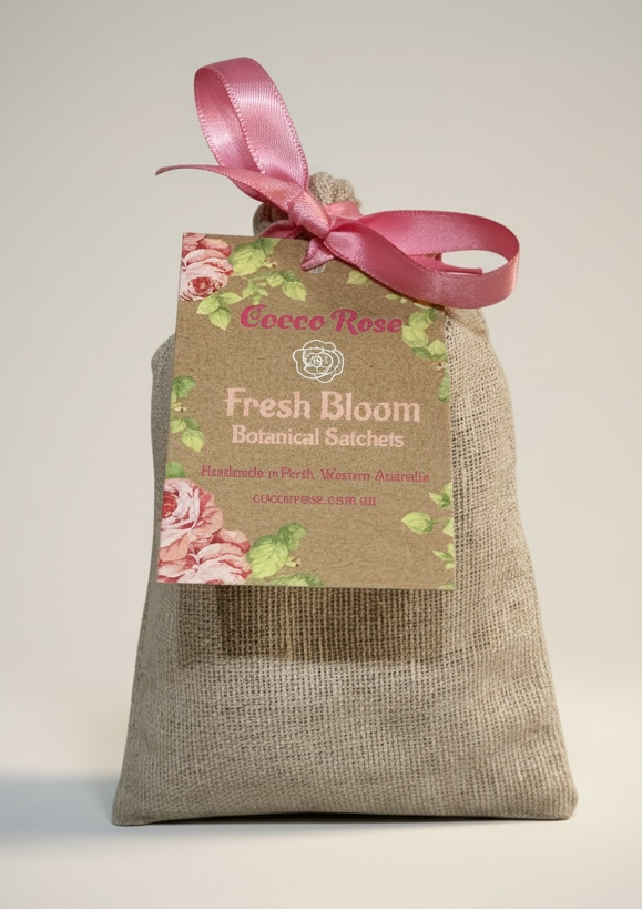 Cocco Rose Botanical Sachets | Fresh Bloom, Sleep & Pure Home | Natural Aromatherapy Sachets
