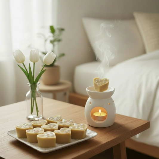 Aromatherapy Beeswax Melts: Pure Essential Oils With Rainbow Aura Quartz Crystals