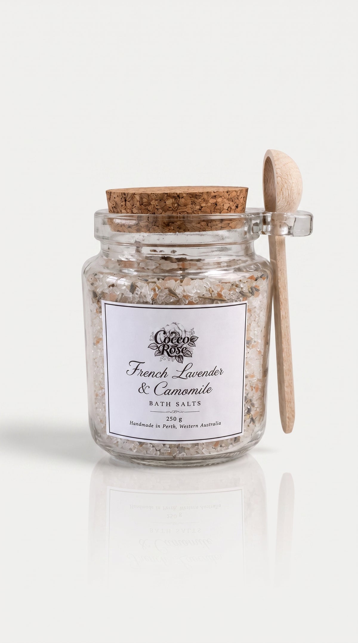 Lavender & Camomile Bath Salts 250g, Epsom Salt Bath Soak, Essential Oil Spa Gift