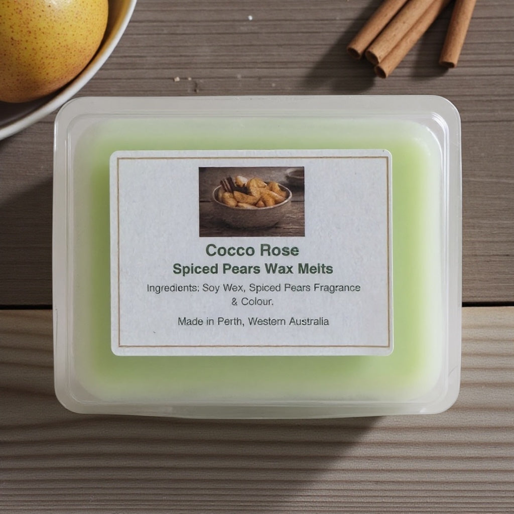 Handmade Spiced Pear Wax Melts | Gourmet Soy | Cocco Rose