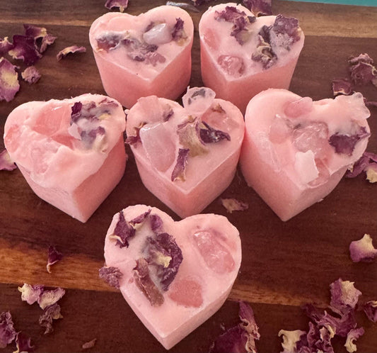 Rose Quartz Soy Wax Melts – Rose Essential Oil & Rose Petals | Cocco Rose