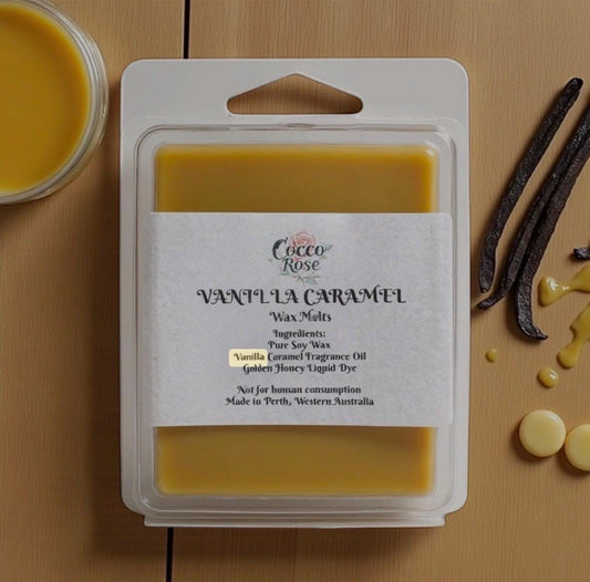 Vanilla Caramel Gourmet Soy Wax Melts | Sweet Buttery Caramel & Vanilla | Handmade in Perth Australia