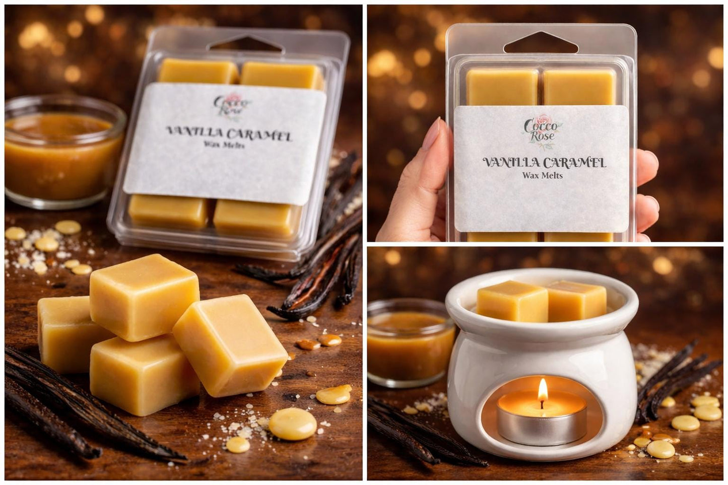 Vanilla Caramel Gourmet Soy Wax Melts | Sweet Buttery Caramel & Vanilla | Handmade in Perth Australia