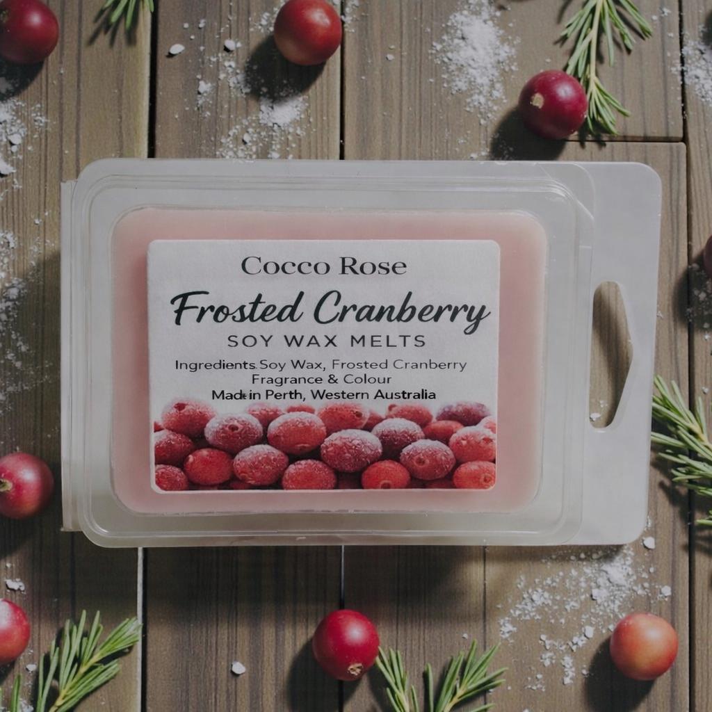 Frosted Cranberry Soy Wax Melts | Fresh Cranberry & Winter Berries | Christmas Wax Melts | Handmade in Australia
