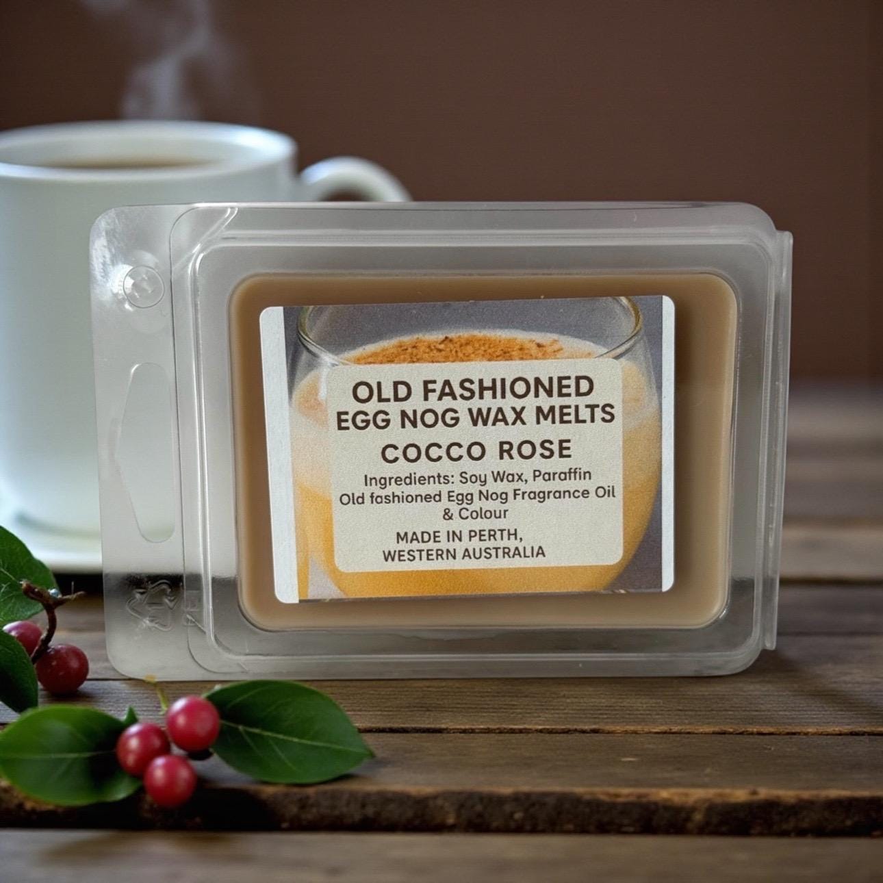 Old Fashioned Egg Nog Soy Wax Melts Creamy Vanilla & Nutmeg Christmas Wax Melts Handmade in Australia
