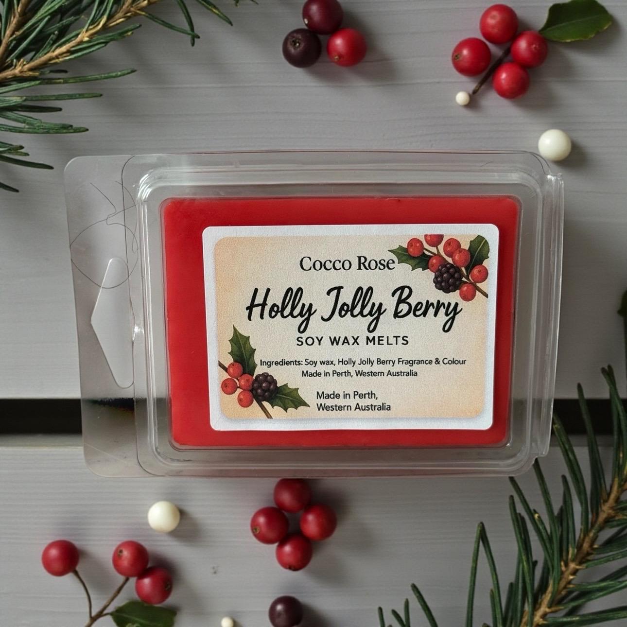 Holly Jolly Berry Soy Wax Melts | Festive Berry & Cranberry Scent | Christmas Wax Melts | Handmade in Australia