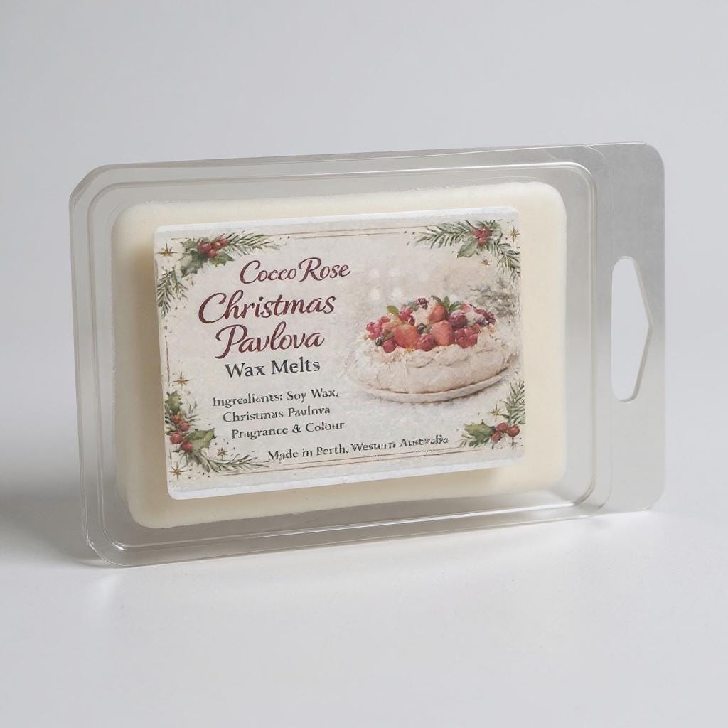 Christmas Pavlova Wax Melts | Festive Dessert Scent | Handmade Soy Wax Melts | Holiday Home Fragrance | Cocco Rose