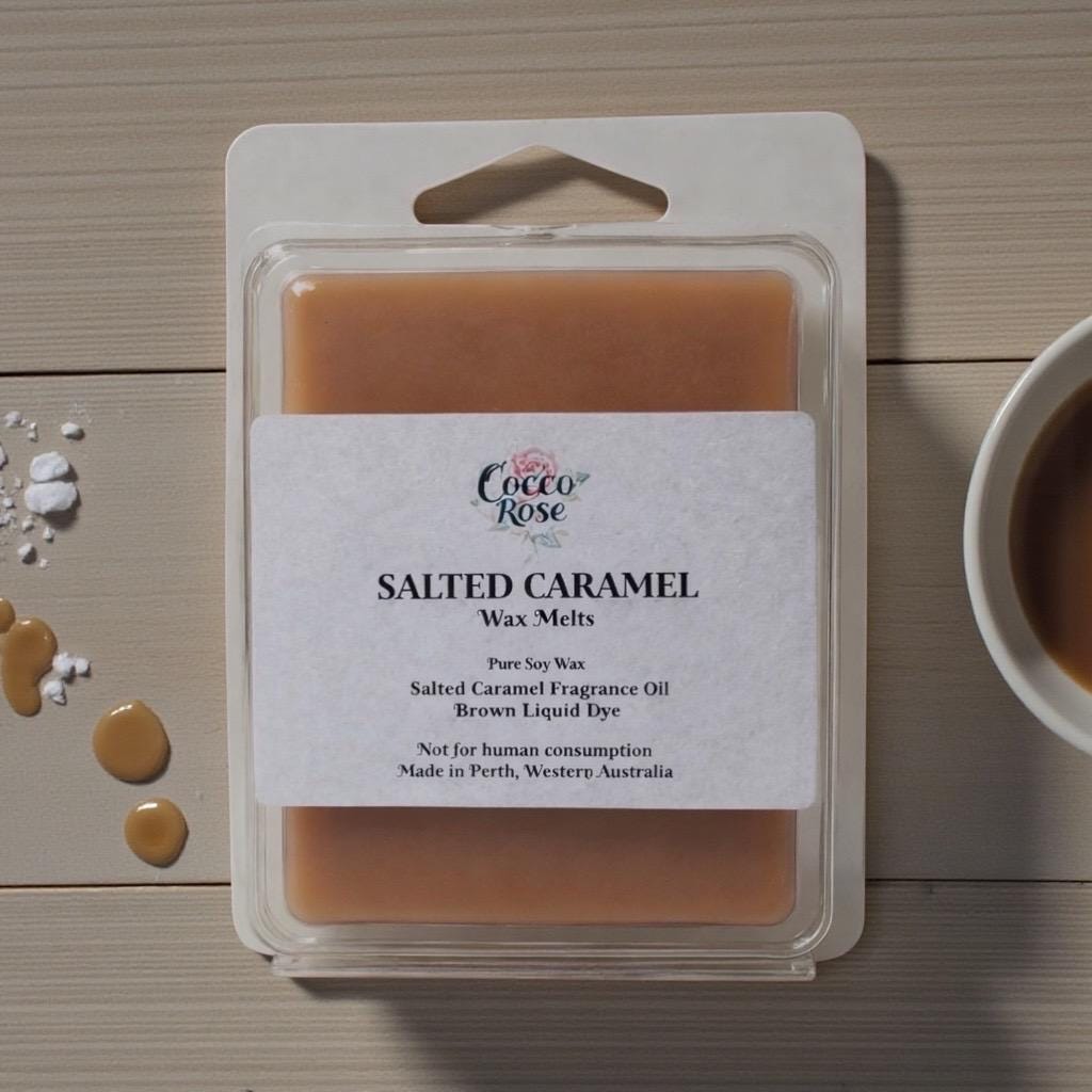 Gourmet Salted Caramel Wax Melts | Sweet Buttery Caramel with Sea Salt | Handmade in Perth Australia
