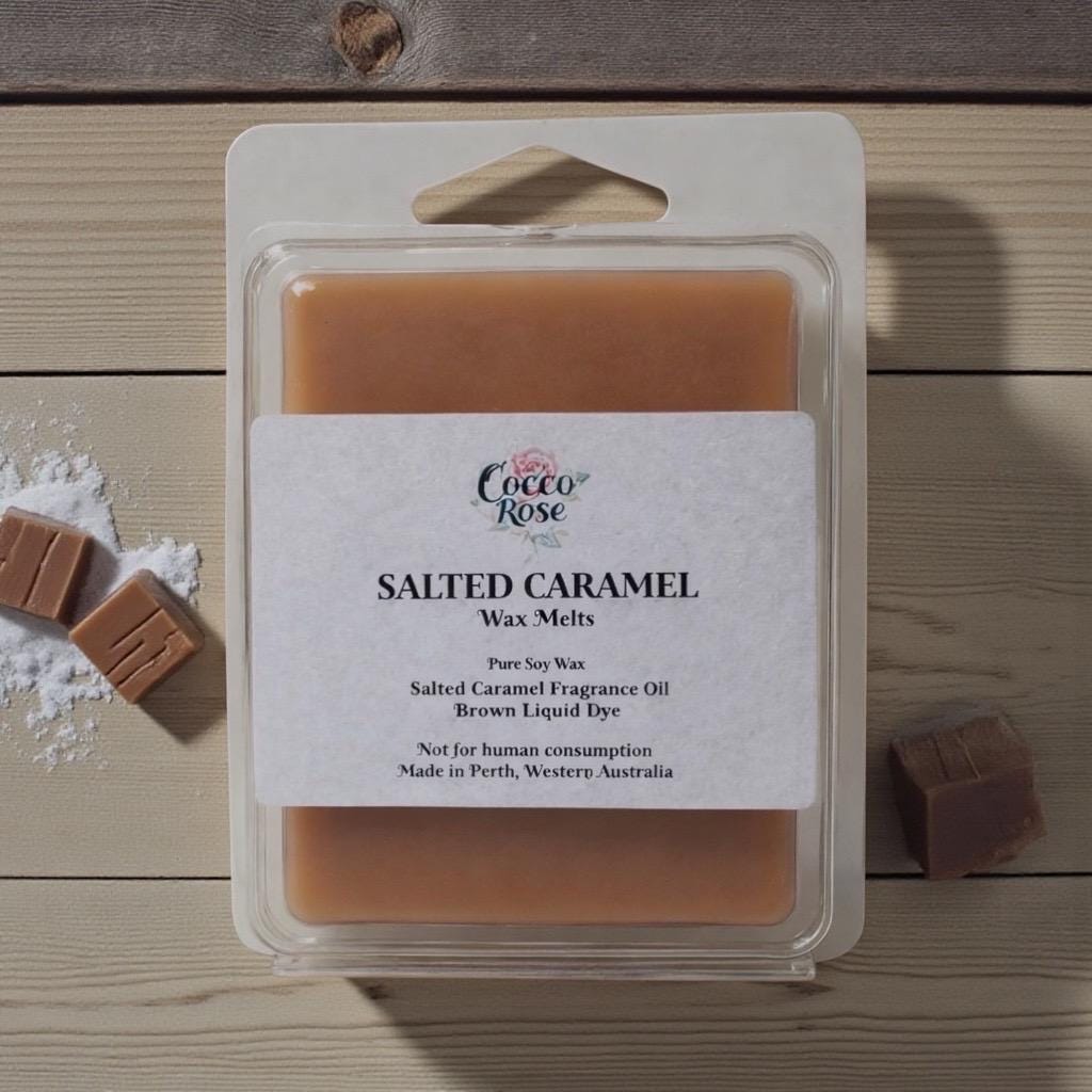 Gourmet Salted Caramel Wax Melts | Sweet Buttery Caramel with Sea Salt | Handmade in Perth Australia