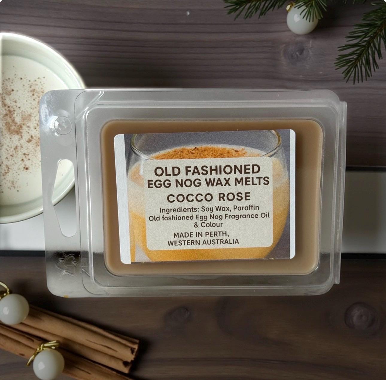 Old Fashioned Egg Nog Soy Wax Melts Creamy Vanilla & Nutmeg Christmas Wax Melts Handmade in Australia