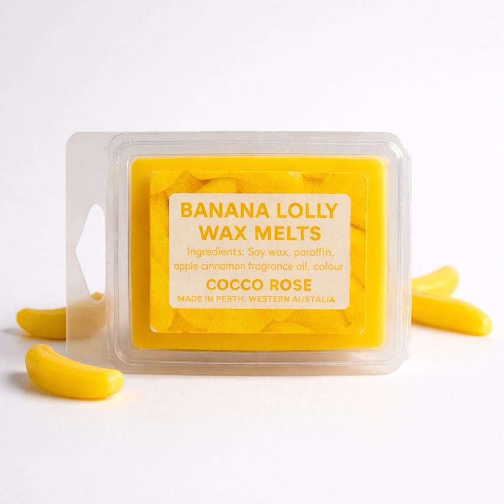 Banana Lolly Gourmet Soy Wax Melts | Sweet Candy Banana Scent | Handmade Wax Melts | Fun Candy Fragrance | Cocco Rose