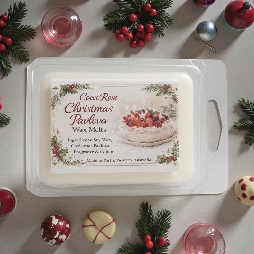 Christmas Pavlova Wax Melts | Festive Dessert Scent | Handmade Soy Wax Melts | Holiday Home Fragrance | Cocco Rose