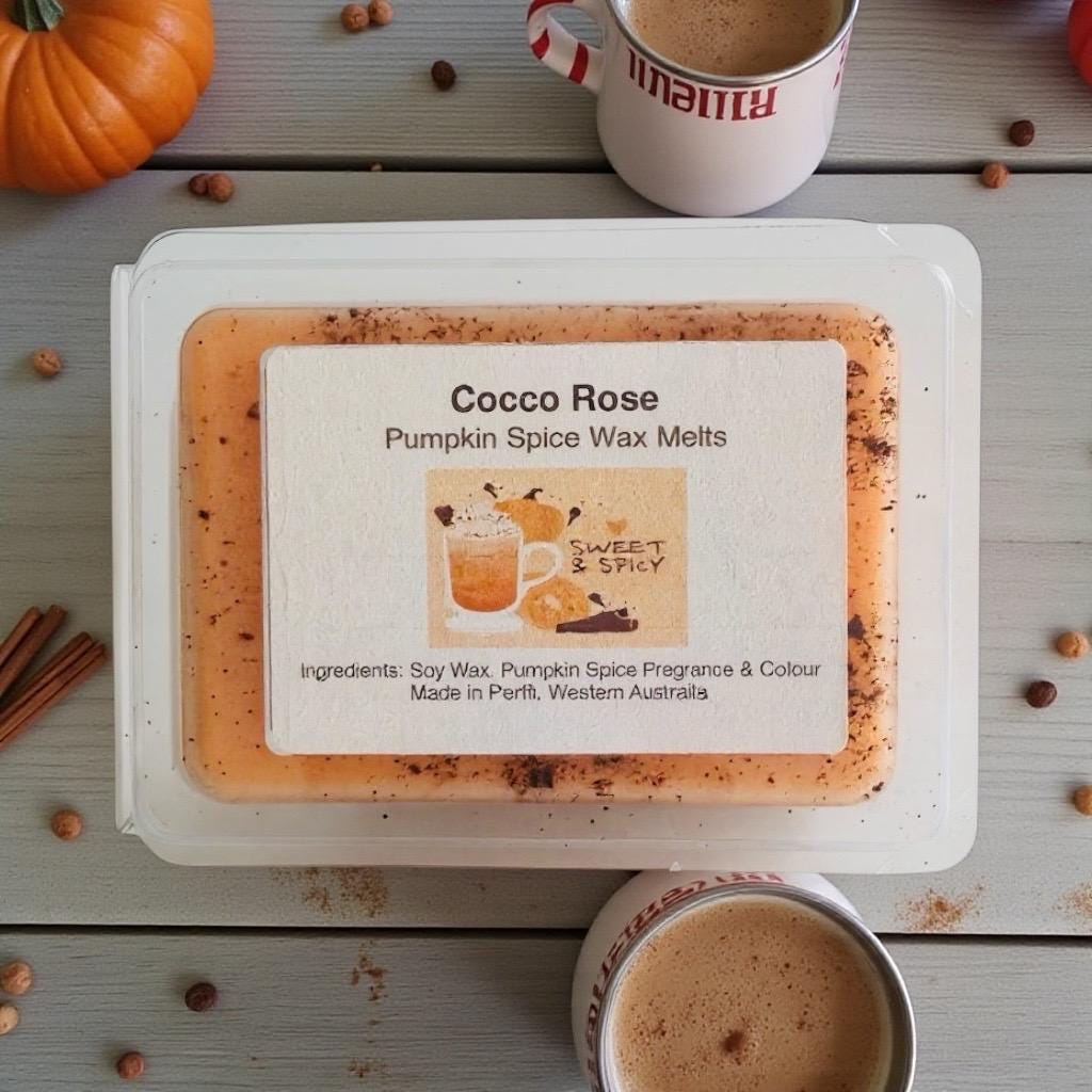 Pumpkin Spice Soy Wax Melts | Autumn Scented Wax Melts | Handmade in Perth Australia | Cozy Fall Home Fragrance